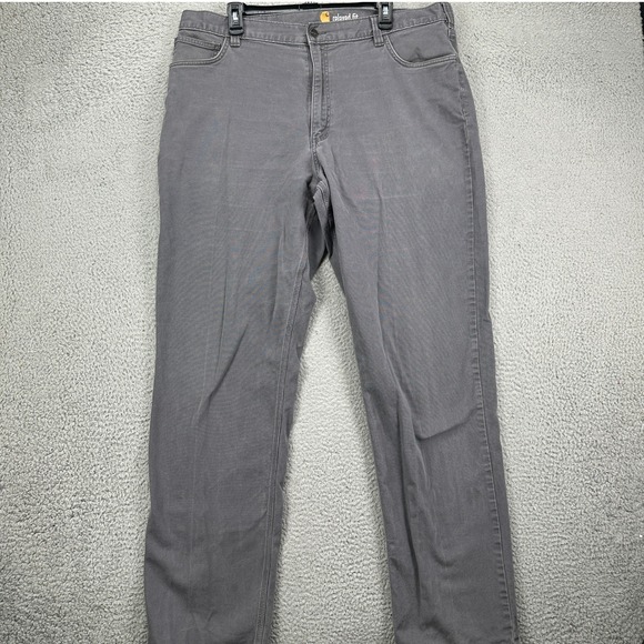 Carhartt Other - Carhartt Mens Relaxed Fit Jeans 40X36 Grey Straight Cargo Pocket Stretch Denim‎